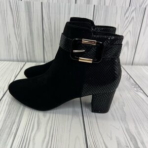 Black Ankle Boots with Buckle Detail